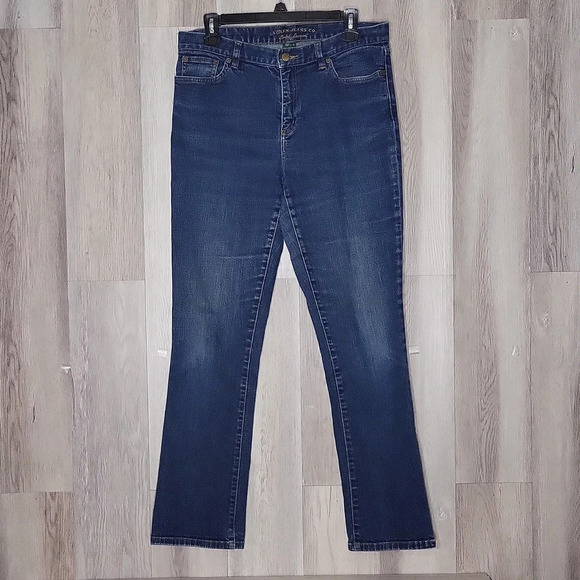 🛍LRL Ralph Lauren Womens 10 Straight Leg Blue Medium Wash‎ Mid Rise Denim Jeans - Picture 1 of 9